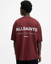 AllSaints Maroon Tokyo Logo Tee – Urban Edge in a Rich Hue