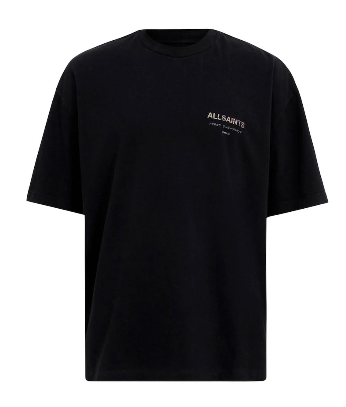 AllSaints Iridescent Logo Tee – Tokyo Underground Inspired Streetwear